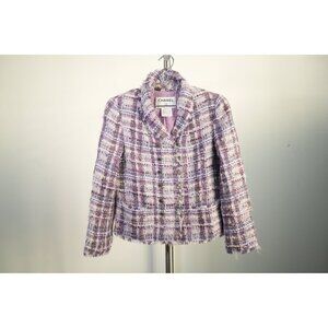 Vintage Chanel Lesage Tweed Button Front Blazer Size 38